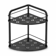 2-Tier Iron Corner Storage Rack Bathroom & Kitchen Organiser - Black