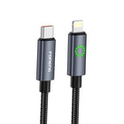FONENG XS08 1.2m Green Light Braided Fast Charging Cable 60W / 27W