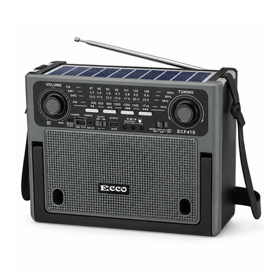 Solar Rechargeable Bluetooth Radio Speaker with LED Bulbs & USB Player