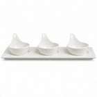 4-Piece White Porcelain Condiment Serving Set