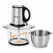 iStar-ST 3L Electric Food Chopper & Meat Grinder with Glass and Stainless Steel Bowls