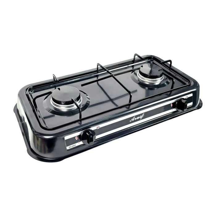 Aruif 2-Burner Porcelain Gas Stove – 59cm Double Burner High-Efficiency Cooker