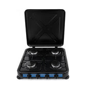 AURIF 4-Burner Steel Table Top Gas Cooker with Adjustable Knobs