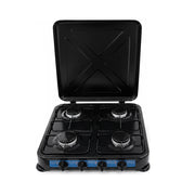 AURIF 4-Burner Steel Table Top Gas Cooker with Adjustable Knobs