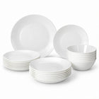 24-Piece White Opal Glass Dinnerware