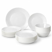 24-Piece White Opal Glass Dinnerware