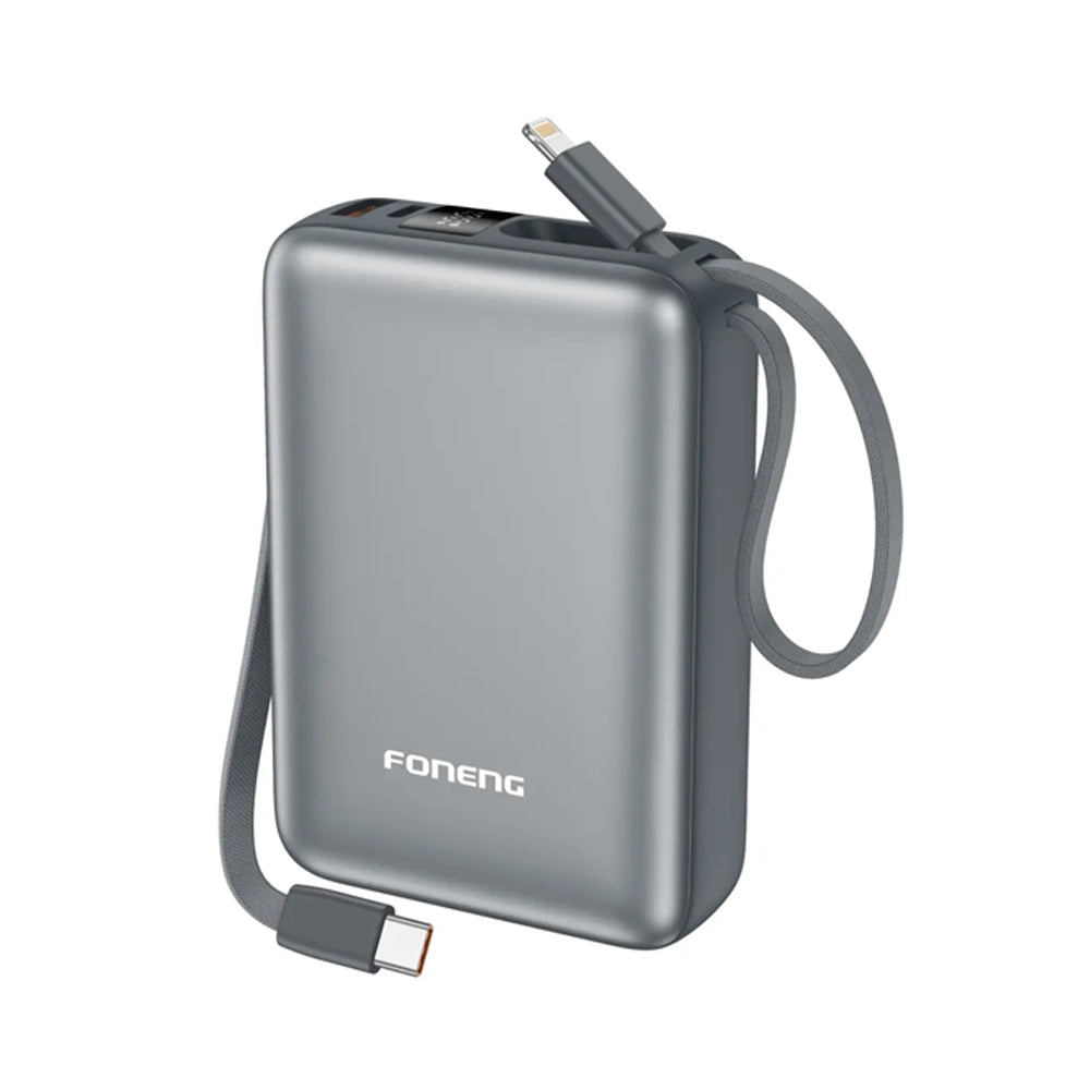FONENG PX116 20000mAh 22.5W Power Bank with Built-In Cables