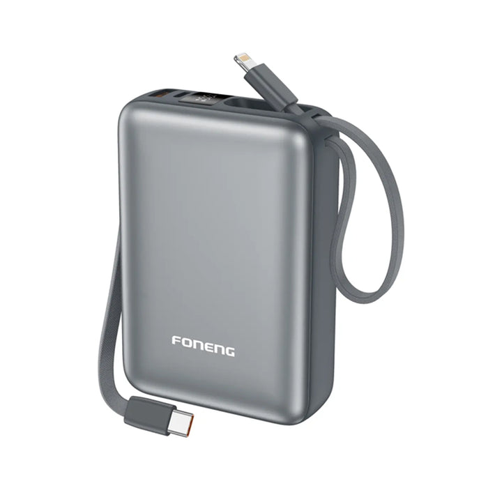 FONENG PX116 20000mAh 22.5W Power Bank with Built-In Cables