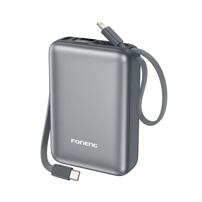 FONENG PX116 20000mAh 22.5W Power Bank with Built-In Cables