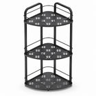 3-Tier Iron Corner Storage Rack Bathroom & Kitchen Organiser - Black