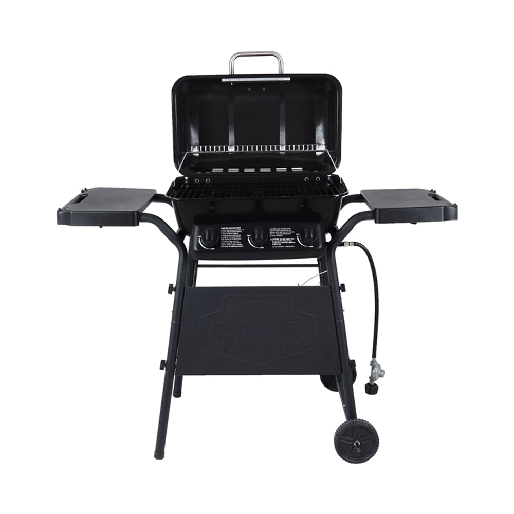 3-Burner Gas Grill with Precision Heat Monitoring – Mobile Outdoor BBQ