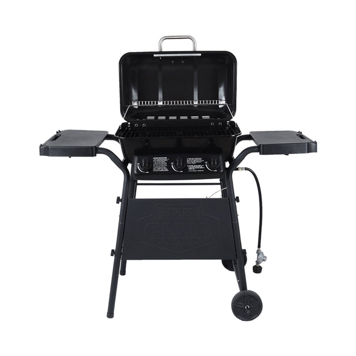 3-Burner Gas Grill with Precision Heat Monitoring – Mobile Outdoor BBQ