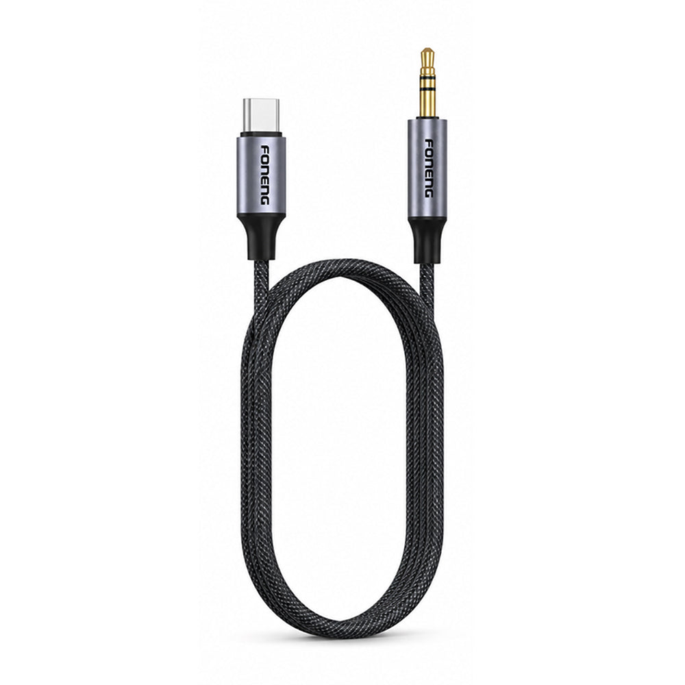FONENG Metal AUX Audio Cable – 3.5mm / Type-C / Lightning