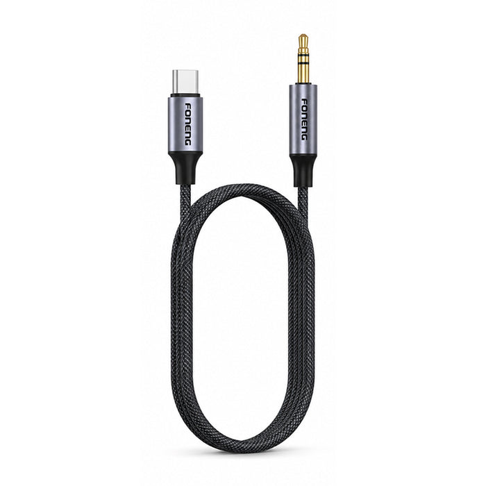 FONENG Metal AUX Audio Cable – 3.5mm / Type-C / Lightning