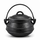 Condere Size 3 Black Cast Iron Cooking Pot with Lid - 7.8L
