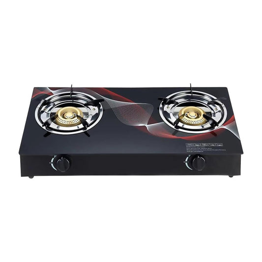 Portable Glass Panel Two-Burner Gas Stove