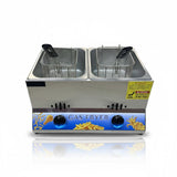 Aruif 12L Stainless Steel Gas Deep Fryer – Double Cylinder Commercial Unit