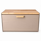 Stainless Steel Bread Bin with Wooden Lid 35.6cm
