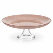 Smoky Rose Glass Pedestal Cake Stand - 28cm