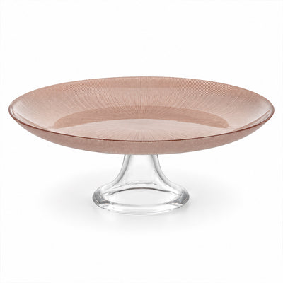 Smoky Rose Glass Pedestal Cake Stand - 28cm