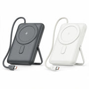 FONENG 10000mAh 22.5W Magnetic Wireless Power Bank with Built-In Cable & Stand