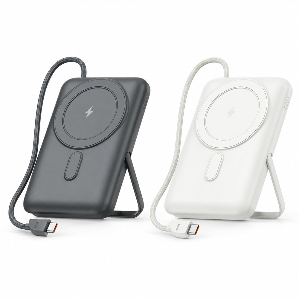FONENG 10000mAh 22.5W Magnetic Wireless Power Bank with Built-In Cable & Stand
