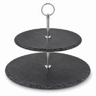 2-Tier Black Cake & Dessert Serving Stand - 25cm & 30cm