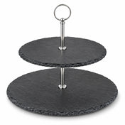 2-Tier Black Cake & Dessert Serving Stand - 25cm & 30cm