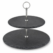 2-Tier Black Cake & Dessert Serving Stand - 25cm & 30cm