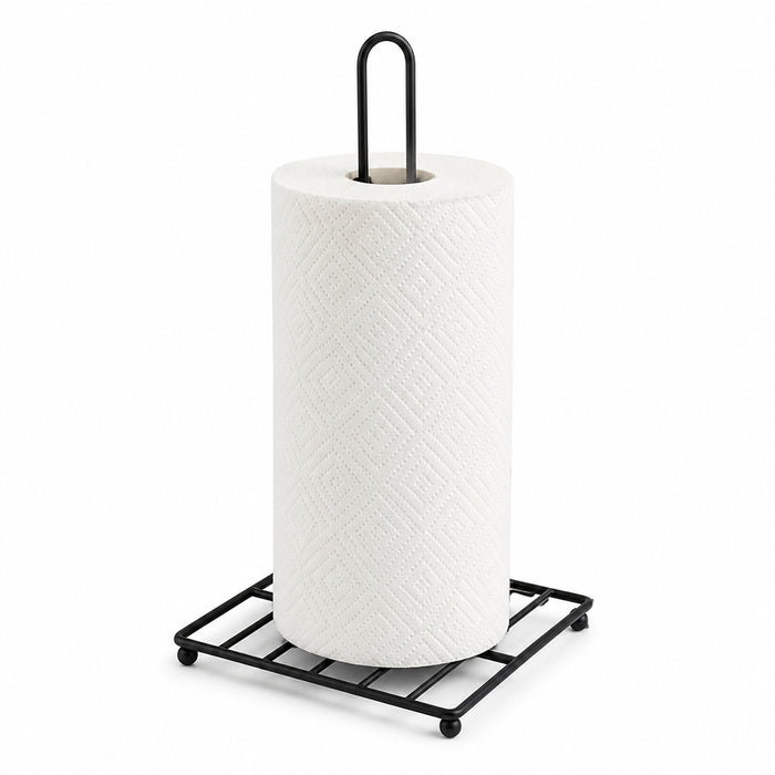 Countertop Paper Towel Holder with Square Metal Base - Black