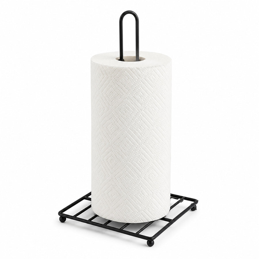 Countertop Paper Towel Holder with Square Metal Base - Black