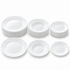 18-Piece White Opal Glass Dinnerware Set