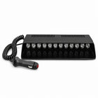 12 LED Multifunctional Dashboard Strobe Warning Light for Cars - Black