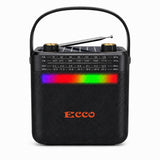 Solar Rechargeable Radio Bluetooth Speaker with Disco Light