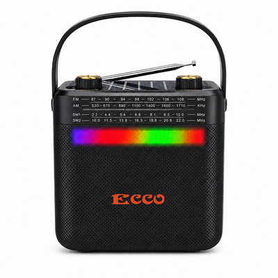 Solar Rechargeable Radio Bluetooth Speaker with Disco Light
