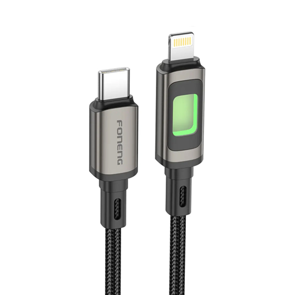 FONENG XS13 1.2m RGB Light Braided Fast Charging Cable 60W / PD27W
