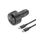 FONENG C26 45W Dual-Port Metal Car Charger with Type-C Cable