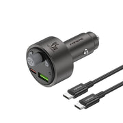 FONENG C26 45W Dual-Port Metal Car Charger with Type-C Cable