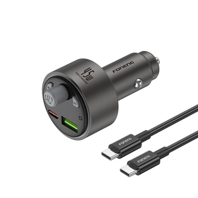FONENG C26 45W Dual-Port Metal Car Charger with Type-C Cable