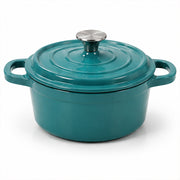 Condere 22cm Teal Enamel Cast Iron Pot with Lid