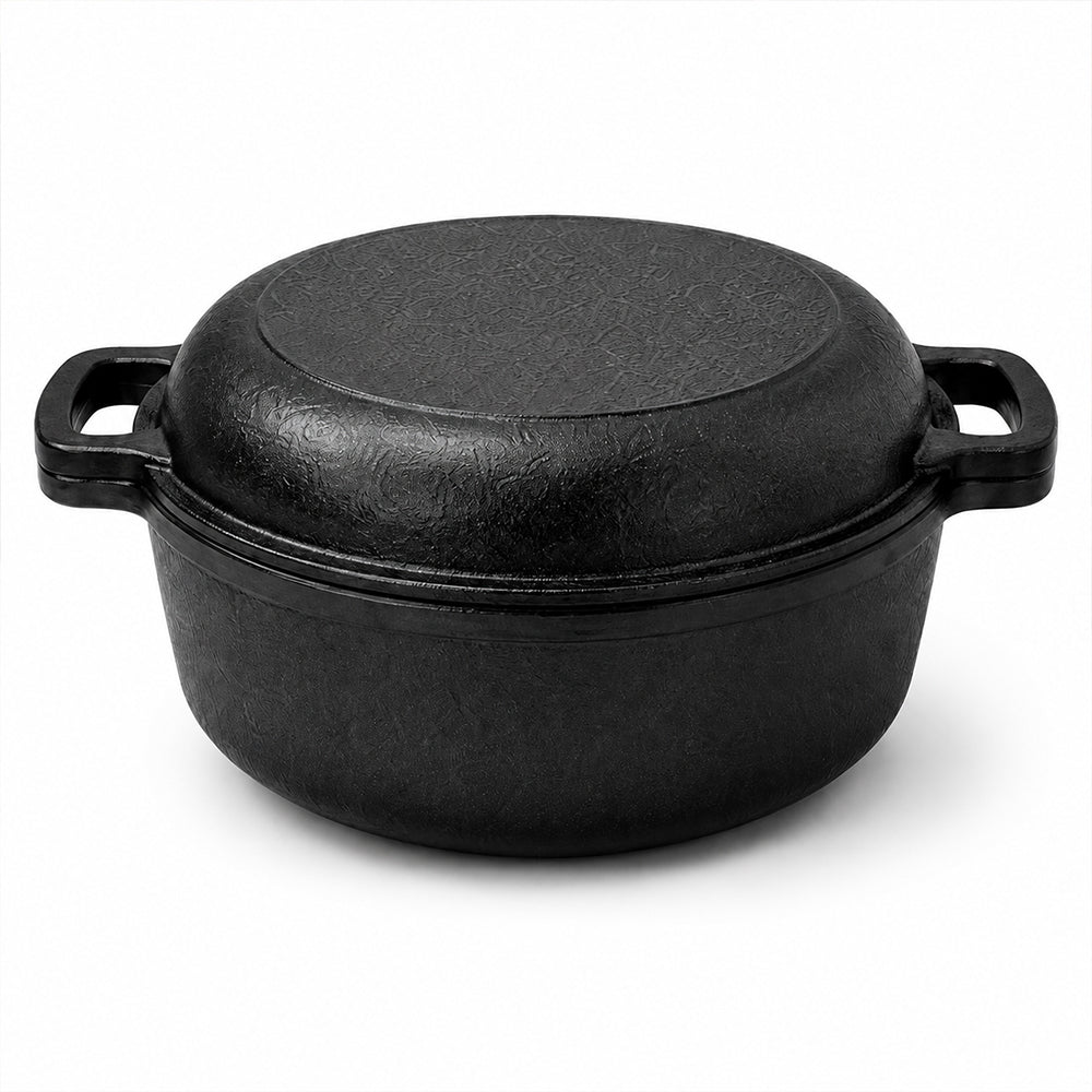 Condere 26cm Dual Purpose Cast Iron Pot with Shallow Pan Lid