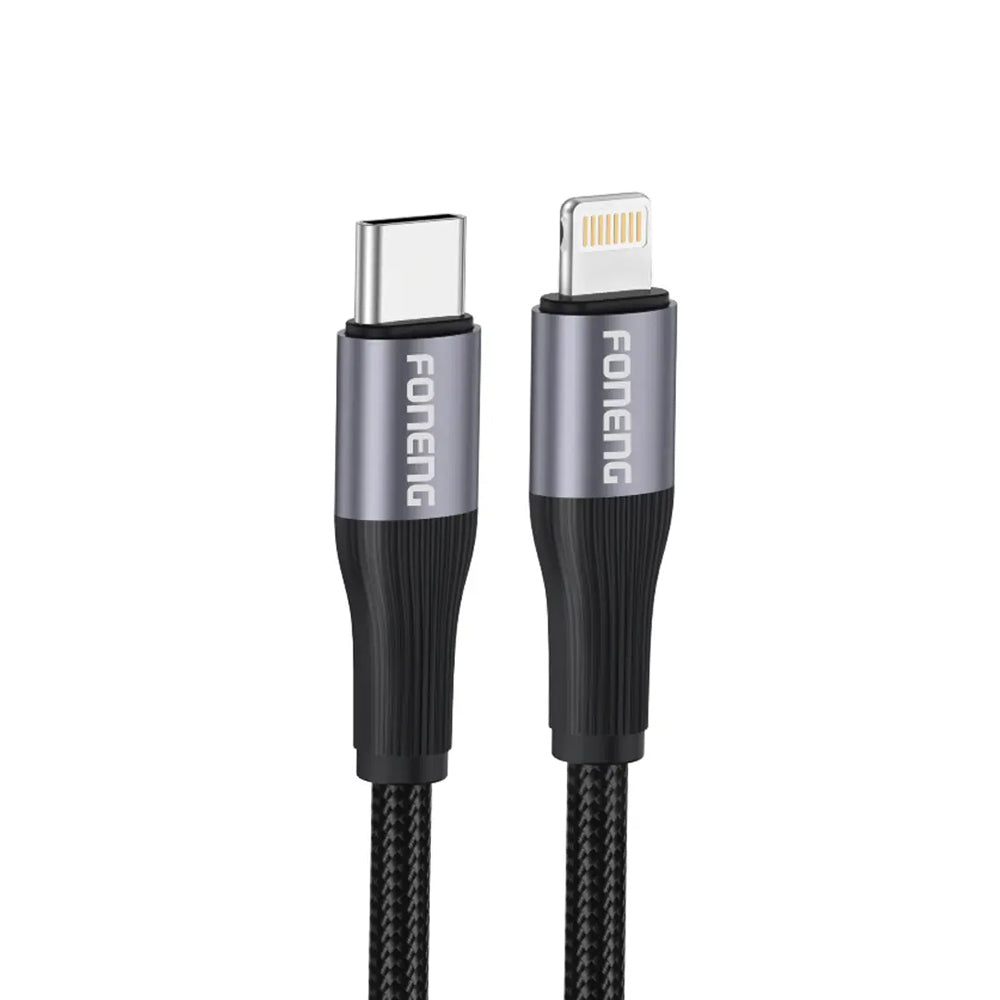FONENG X112 1m Metal Head Braided Fast Charging Cable 60W / PD27W