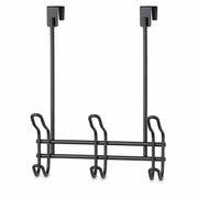 3 Double Hooks Over-the-Door Iron Hanger Rack - Black