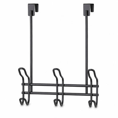 3 Double Hooks Over-the-Door Iron Hanger Rack - Black