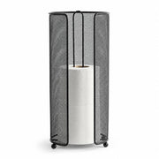 Standing Toilet Paper Roll Holder with Storage - Black Freestanding Bathroom Tissue Organizer