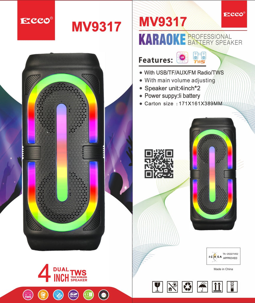 ECCO Speaker DBL 4" TWS MV9317