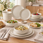 16-Piece Ivory Speckled Porcelain Dinnerware