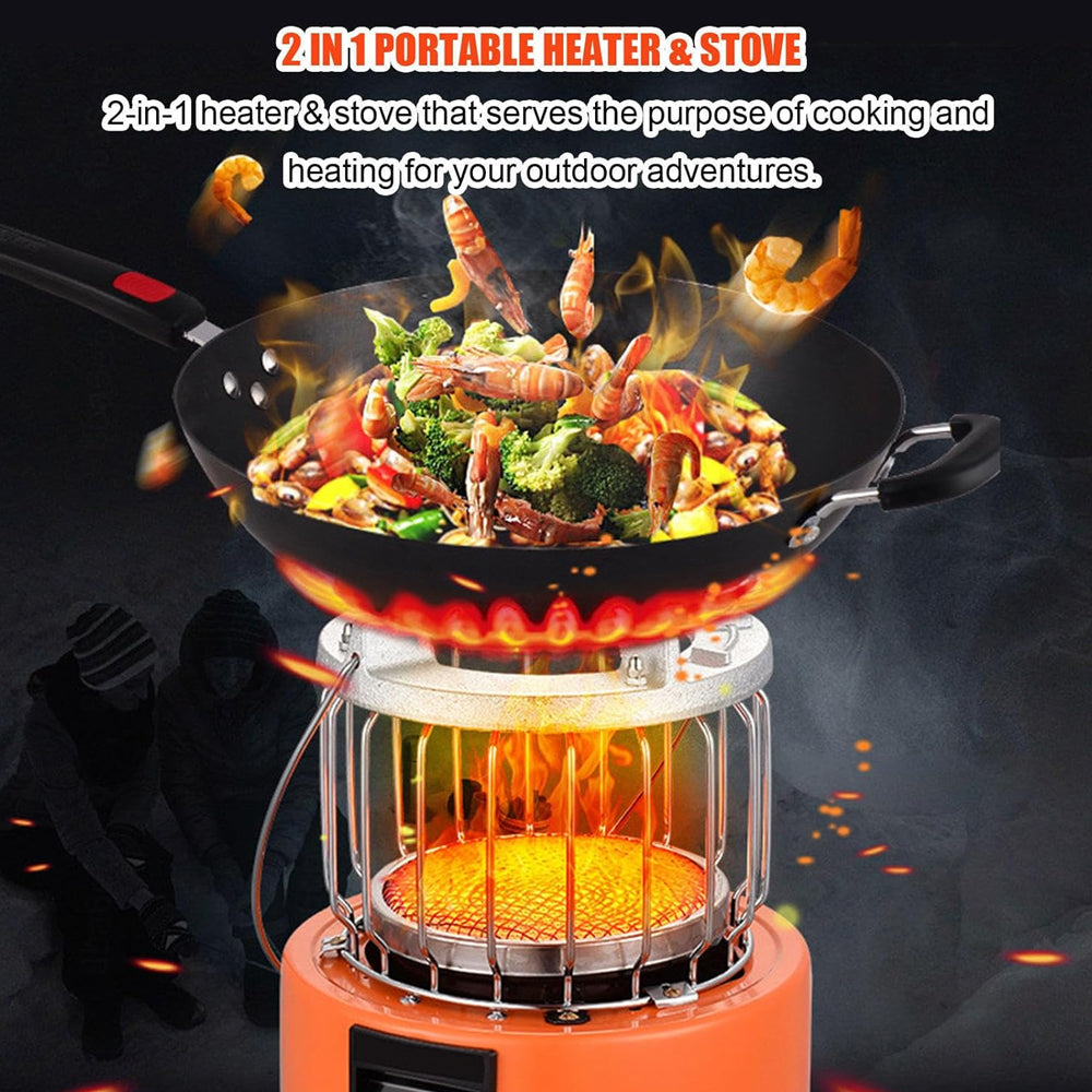 2-in-1 Portable Propane Gas Heater & Stove