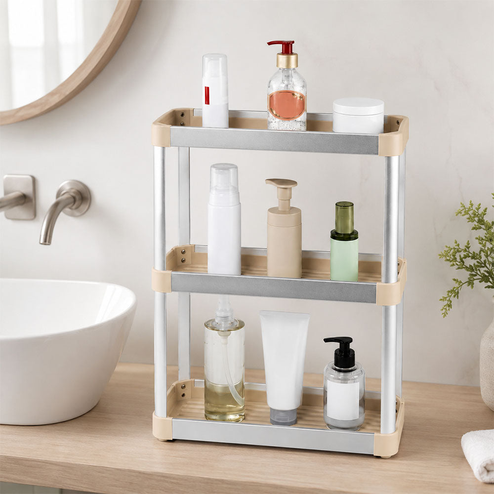 iStar Aluminium 3-Tier Rectangle Bathroom Storage Rack