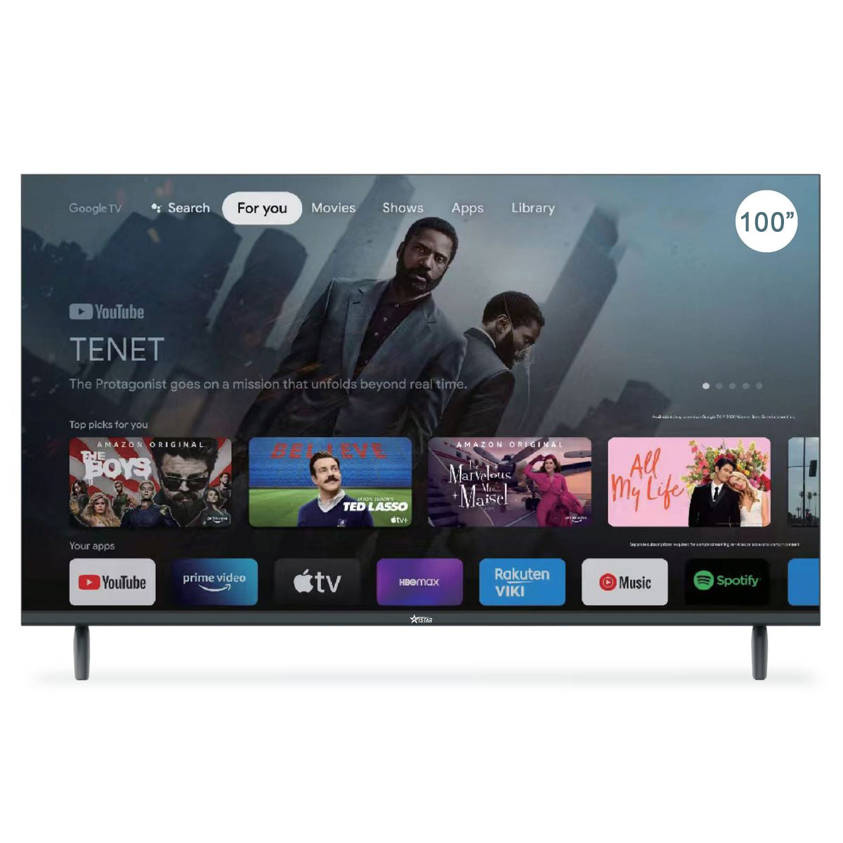 ISTAR 100" 4K Ultra-HD Smart Google TV – G100 Cinema Series